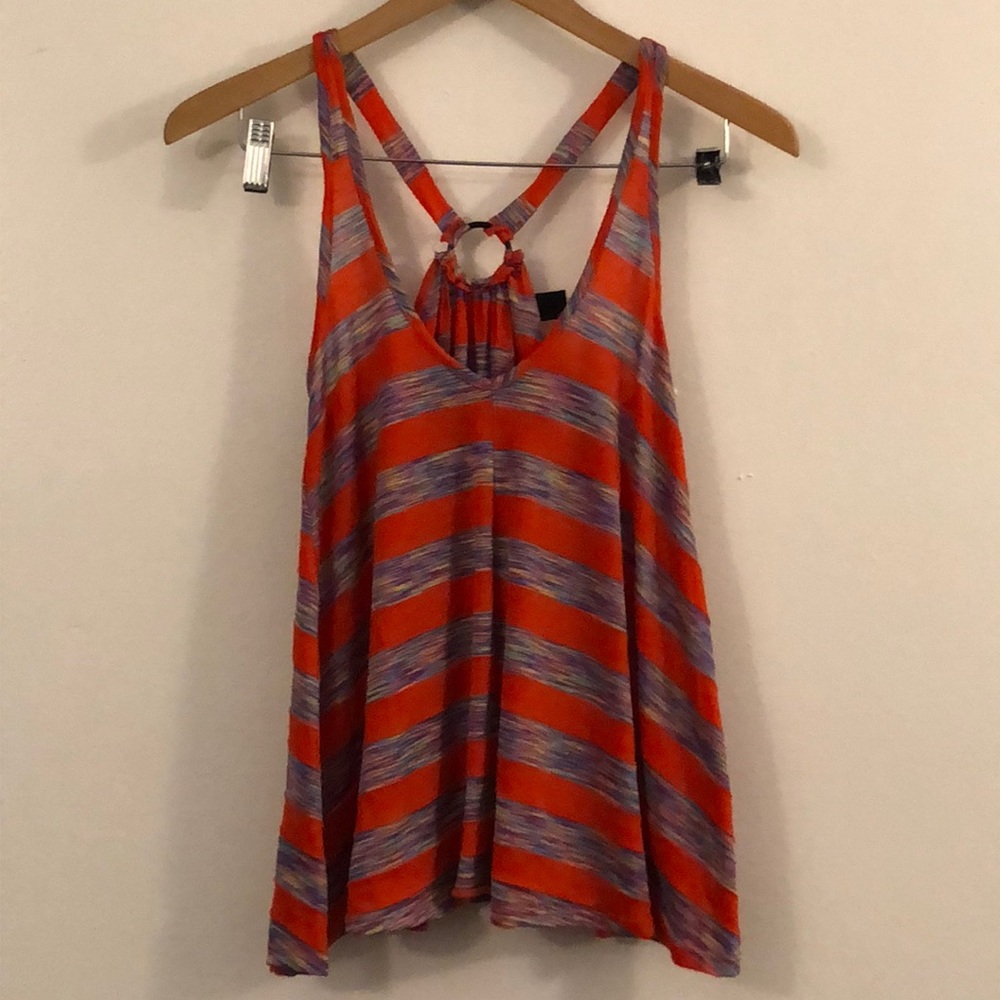 Multi colored striped tank